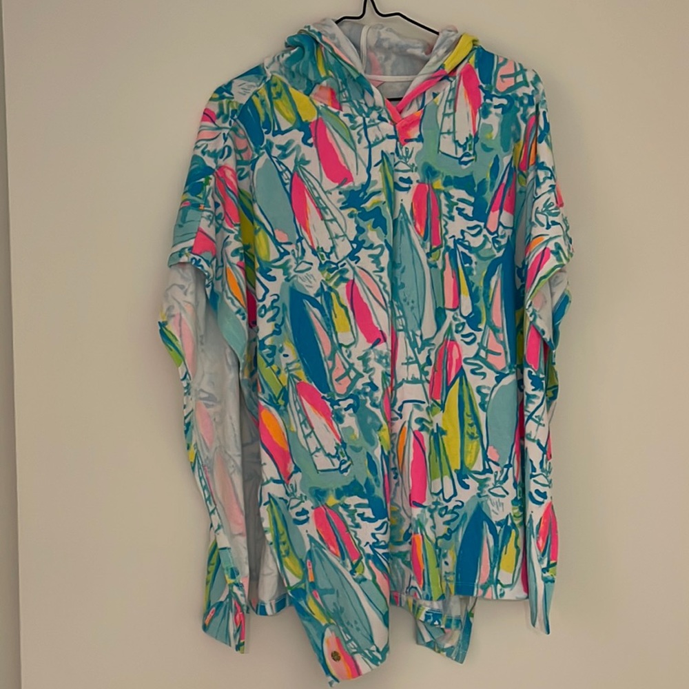 Lilly Pulitzer hooded terry poncho